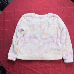 Cat & Jack Girls Multicolor Tie Dye Fleece Pullover Long Sleeve T-Shirt XL